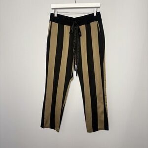 Nahmias Men’s Black/Gold Striped Trousers Size S 100% Cotton Made in USA